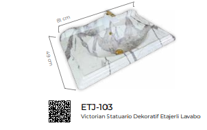 Pure Victorian Statuario Etajerli Lavabo Etj-103