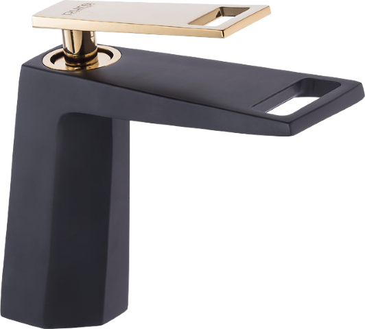 Waterfall Siyah Altın Lavabo Bataryası