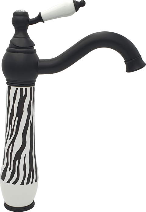Zebra Siyah Beyaz Çanak Lavabo Bataryası