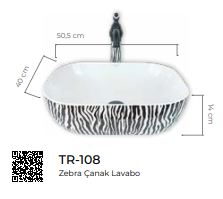 Zebra Tezgah Üstü Çanak Lavabo