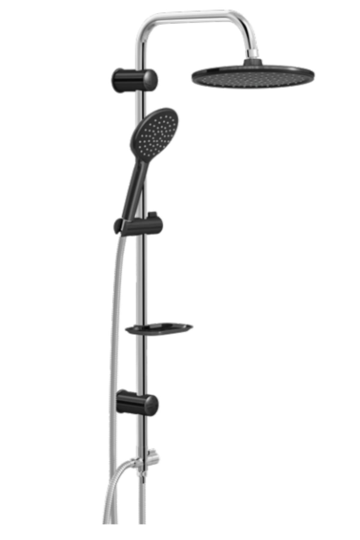 Sukar Deluxe Black Rain Paslanmaz Krom Duş takımi SB-5200-01