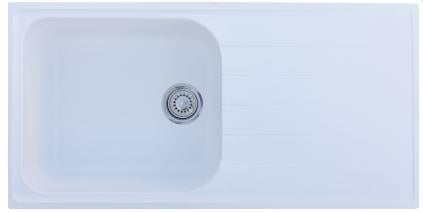 Vınox Beyaz Tekgöz Granıt Evye 50x100 Cm Vx-100xl