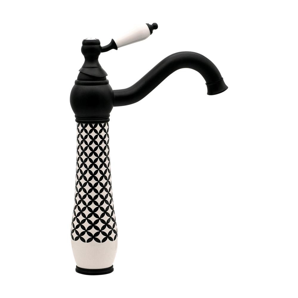 Geometrık Sıyah Beyaz Lavabo Bataryası Wg-214 WG-214