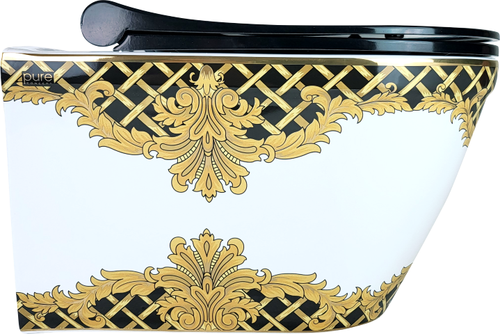 Pure Whıte Gold  Kleopatra Kanalsız Asma Klozet Wh-296+Soft Kapak