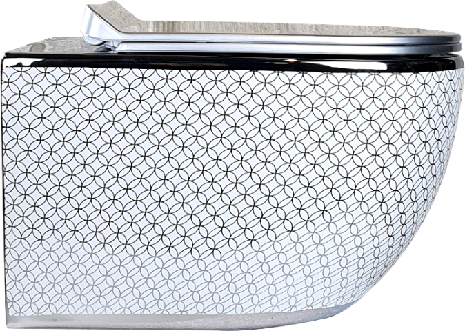 Pure Cırcular Gümüs Beyaz Kanalsız Asma Klozet Wh-750N+Soft Kapak