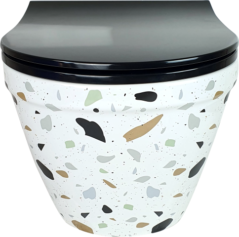 Pure Terrazzo Kanalsız Asma Klozet Wh-801+Soft Kapak
