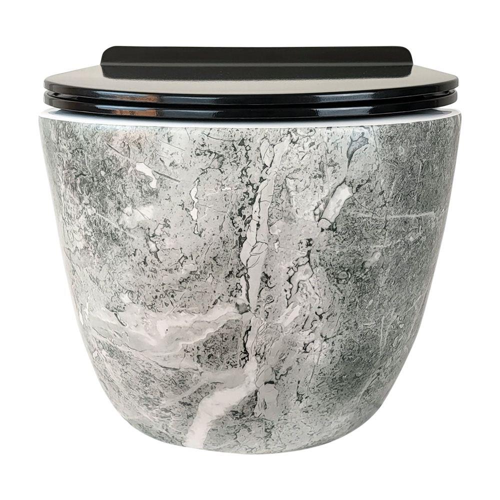 Bıga Antrasıt Kanalsız Asma Klozet+Soft Kapak Wh-828+Cs-22