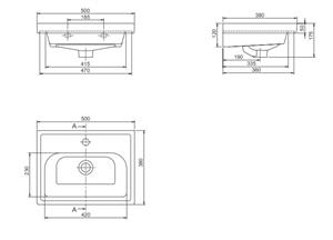 Frame Ei Etajerlı Lavabo 50 38 Cm