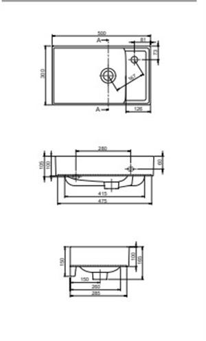 Sharp Etajerli Lavabo 50*30 Cm