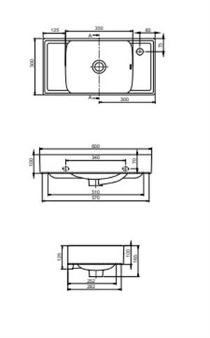 Sharp Etajerli Lavabo 60*30 Cm