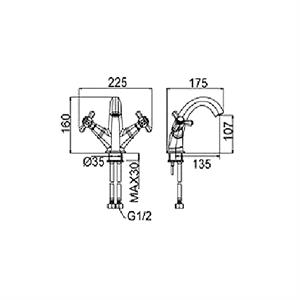 Newarc Hexa Lavabo Bataryası - Altın 104528