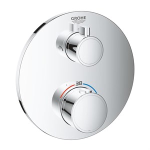 Grohtherm Termostatik Ankastre Banyo Bataryası Seti Oval Gagadan Yönlendiricili (Oval Tepe Duşlu)