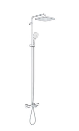Tempesta Cube 250 Kolon Duş Sistemi+Termostatik Banyo Batarya Seti Gagalı