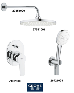 Bauedge Ankastre Banyo Bataryası Seti Gagasız (Oval Tepe Duşlu)