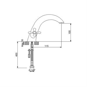 Newarc Nostalgıc Lavabo Bataryası - Bronz 290525