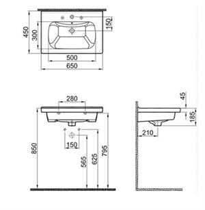 Kale İdea 2.0 65X45 Etajerli Lavabo
