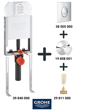 Grohe Gömme Rezervuar Seti Uniset Slim (Buton 3850500 Vana 19808001 Dahil 4 Parça)