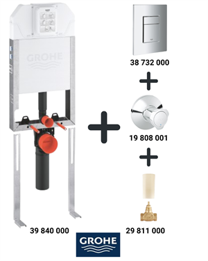 Grohe Gömme Rezervuar Seti Uniset Slim (Buton 3873200 Vana 19808001 Dahil 4 Parça)