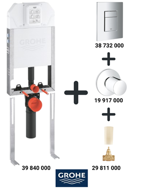 Grohe Gömme Rezervuar Seti Uniset Slim (Buton 3873200 Vana 19917000 Dahil 4 Parça)