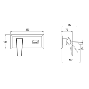 Kale Diamante Ankastre Lavabo Bataryası Sıva Üstü