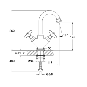 Kale Victorian Lavabo Bataryası 