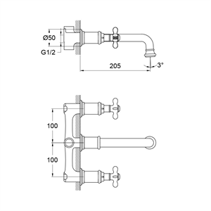 Kale Victorian Ankastre Lavabo Bataryası 