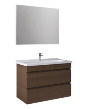 Krea 100 Cm Çekmecelı takım Banyo Dolabı Modern Cevız