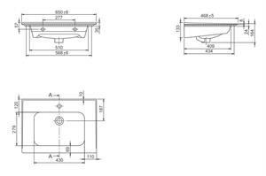 Cerastyle Turkuaz Blue Etajerli Lavabo 65*47 Cm