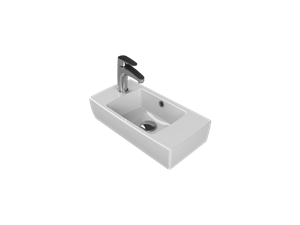 Cerastyle Turkuaz City Tezgah Üstü Lavabo 25*50 Cm (B.Delıgı Solda)