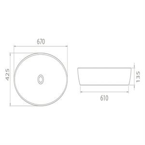 Cerastyle Turkuaz One Tezgah Üstü Lavabo  67*42 Cm (B.Deliksiz)