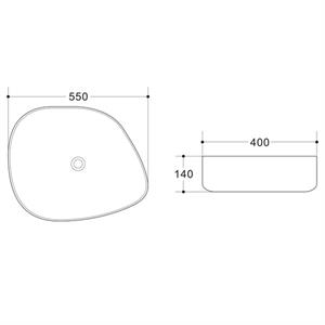 E-2107S Tezgah Üstü Porselen Lavabo E-2107S
