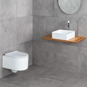 E-W1003MB Tezgah Üstü Lavabo Mat Beyaz