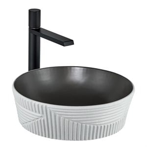 E-W1502MKG Tezgah Üstü Lavabo Mat Koyu Gri & Beyaz