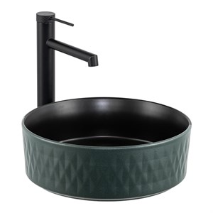 E-W5001YS Tezgah Üstü Lavabo Mat Yeşil & Siyah
