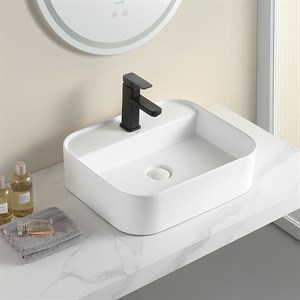 EY-4720MB Mat Beyaz Tezgah Üstü Lavabo