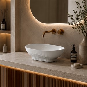 EY-4821 Parlak Beyaz Tezgah Üstü Lavabo