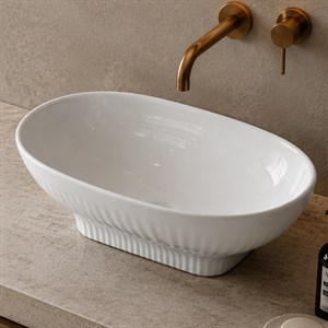 EY-4821 Parlak Beyaz Tezgah Üstü Lavabo