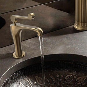 FA-6012 Fırçalanmış Altın Lavabo Bataryası