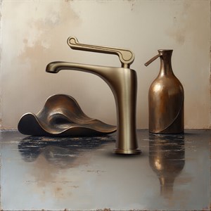 FA-6012 Fırçalanmış Altın Lavabo Bataryası