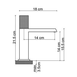 FK-9115 Mat Siyah Lavabo Bataryası