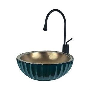 40 cm Yeşil Bronz Tezgah Üstü Lavabo