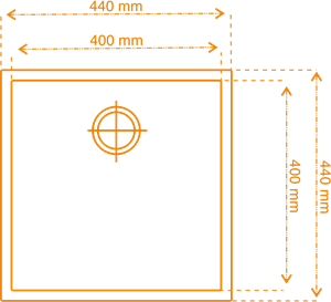 Gradde Antrasit Tek Göz 40X40 Cm T.Altı,Üstü,Sıfır Granit Evye Gr40