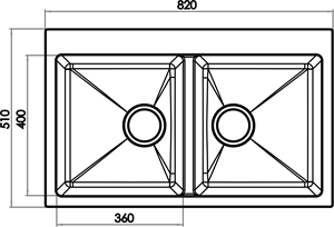 Gradde Sıyah Çıft Goz Granıt Evye 51x82 Gr815