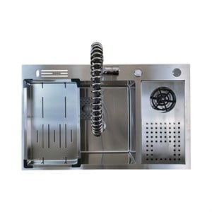 Inox 76x48 Tek Göz Bardak Yıkamalı Paslanmaz Çelik Eviye