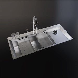 Inox 118x50 Tek Göz Bardak Yıkamalı Paslanmaz Çelik Eviye