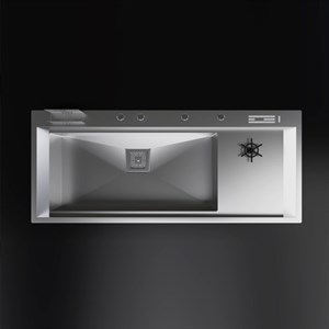 Inox 118x50 Tek Göz Bardak Yıkamalı Paslanmaz Çelik Eviye