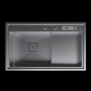 Inox 80x48,5 Çift Göz Bardak Yıkamalı Paslanmaz Çelik Eviye