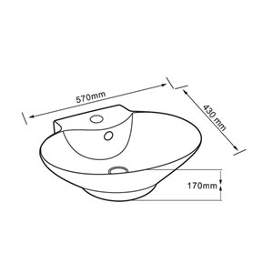 E-4106 Tezgah Üstü Porselen Lavabo