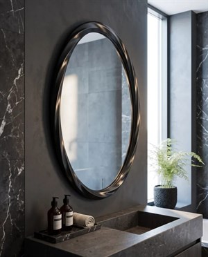 60x80 Oval Siyah Ayna