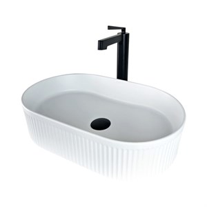 Stripo Tezgah Üstü Çanak Lavabo Mat Beyaz